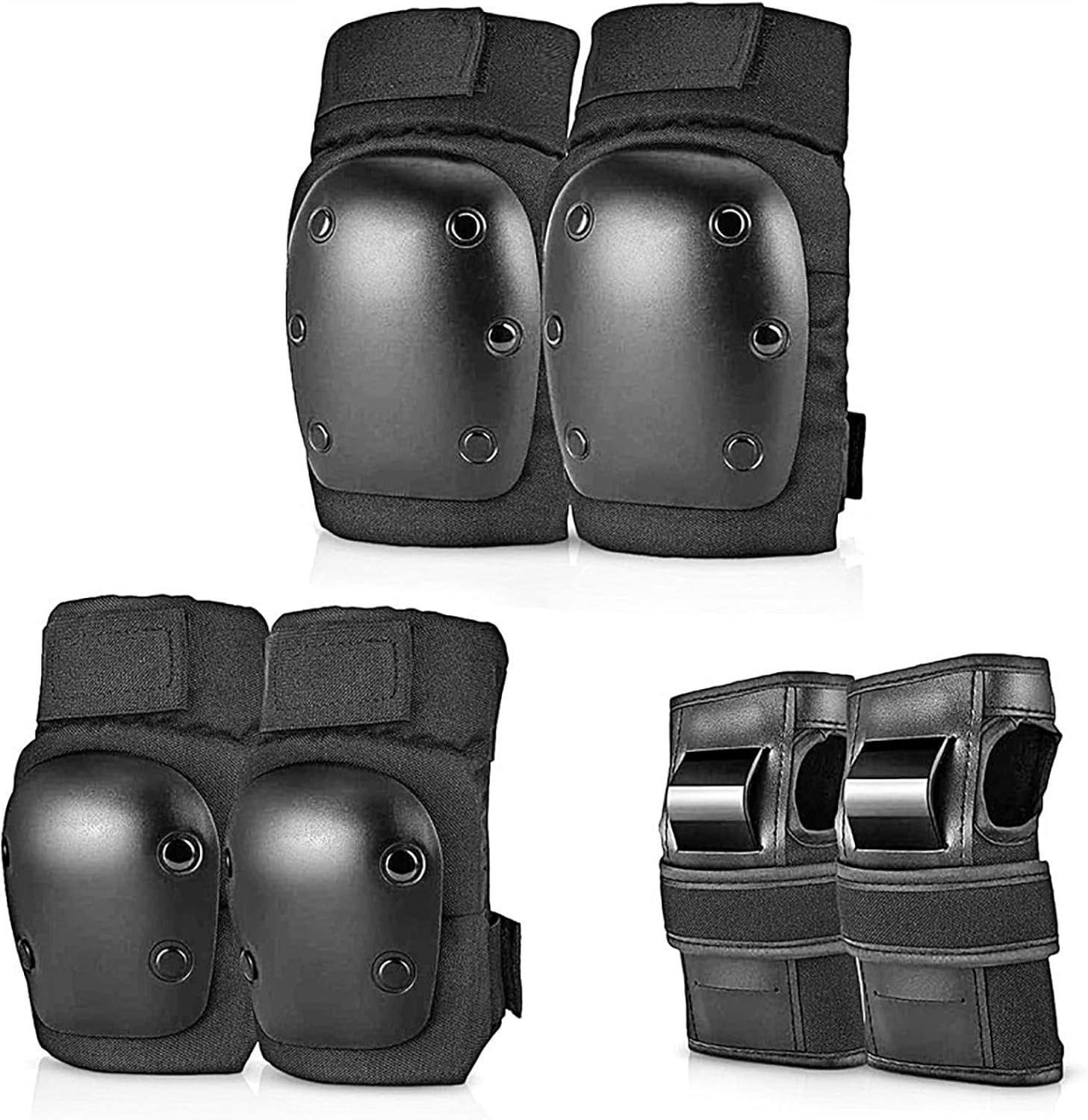 Mountain Biking Elbow Pads - 膝パッド、肘パッド、リストガード、大人と若者向けの6 in 1保護ギアセット、スケートボード、サイクリング、ローラースケート、サイクリング用