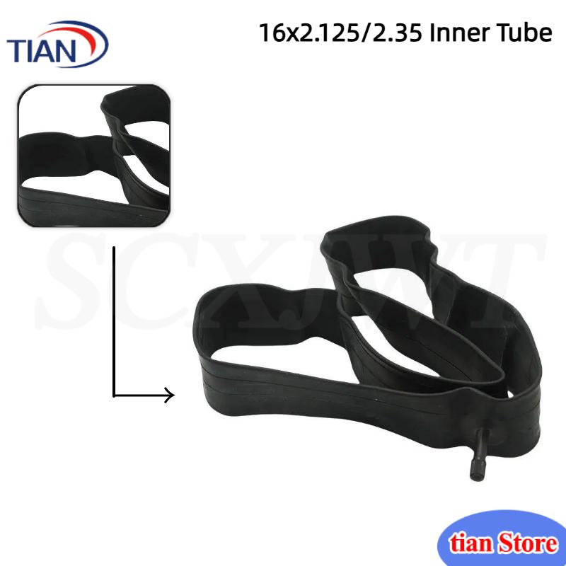 Mountain Biking Tube - ブチルゴム製インナーチューブ 16x2.125/2.35 インナーチューブ ストレートマウス 自転車・マウンテンバイク用インナーチューブ交換用