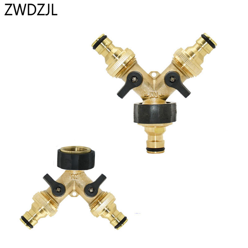 Spoke Nipple Brass - 真鍮製、3/4インチ、メス型、2方向給水分岐器、16mmニップル、ガーデン用蛇口、Y型クイックコネクター、灌漑バルブ、ホースパイプアダプター、1個