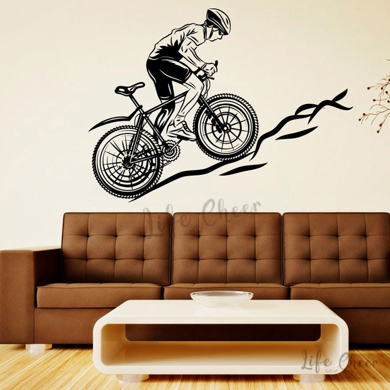 マウンテンサイクリングウォールステッカー自転車レーススポーツ - Mountain Biking Europe のレビューと価格