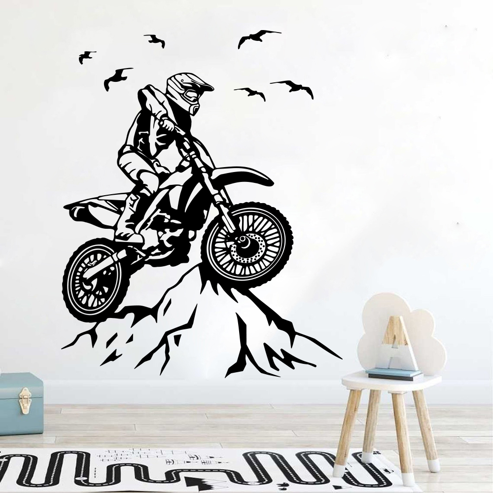 マウンテンバイク用の黒いウォールステッカー,家の装飾用のビニ - Mountain Biking Europe のレビューと価格